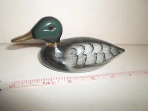 Mallard Duck **Brass Paperweight** Enamel Painted Miniature Metal Paper Weight - Picture 1 of 6