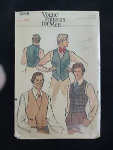 Vintage VOGUE Patterns for Men 9068 ~ Men’s Vest Size 38 - Picture 1 of 3