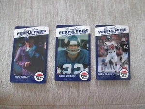 1998 Pizza Hut MINNESOTA VIKINGS 3 card set Tarkenton Grant Krause - Picture 1 of 12