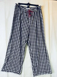 Goodnight Kiss Houndstooth Pajama Pants Soft Velour Material Drawstring Sz XL - Picture 1 of 6