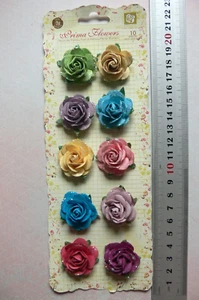 HADA DE COLECCIÓN DE FLORES DE AZÚCAR - 10 piezas 30 mm a través de rosas de papel PRIMA EA - Imagen 1 de 3