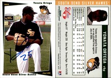 Yonata Ortega Signed 2010 Grandstand South Bend Silver Hawks #NNO Card