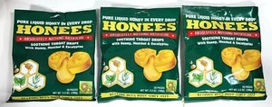 3 Pack Honees Honey Menthol Eucalyptus Cough Drops 20 Each Bag Exp 09/2027 - Picture 1 of 3