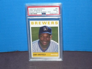 GARY SHEFFIELD:1989 -PSA 9-MINT-Rookie-RARE- scd magazine card hand cut - Picture 1 of 2
