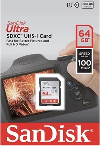 NEW SanDisk Ultra Plus SDXC UHS-I Card 64GB SD Memory Card - Picture 1 of 3
