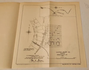 Río Illinois 1913 mostrando mapa de ingeniería de Meredosir Illinois 8,75 X 9! - Imagen 1 de 2