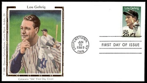 1989 NY Yankees Lou Gehrig FDC Colorano Silk Cachet - Picture 1 of 2
