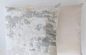 John Lewis 40cm Lynton Woven Cushion Natural Plaster + Putty Linen Tie Cover - Picture 1 of 4
