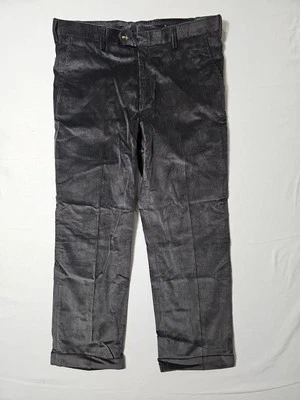 Berle Duca Visconti Di Modrone Corduroy Pants Men's Size 37 Black Cuffed - Image 1 of 4