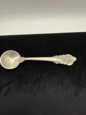 Cuchara de sal barroca Wallace Grande de plata de ley 2 1/2" Foto 1 de 4