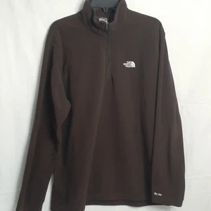 Herren The North Face Langarm Braun Fleece Pullover Größe Large 1/4 Reißverschluss - Bild 1 von 6