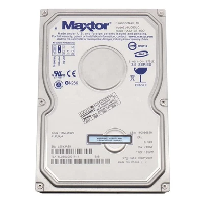 Maxtor 6L080L0 Hard Disk HDD IDE PATA 3.5" 80GB Computer Refurbished - Image 1 of 3