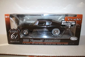 HIGHWAY 61-69 PLYMOUTH BARRACUDA 440 CAR DIECAST-1/18-GOOD-BOX-BLACK-1 OF 600 - Picture 1 of 7