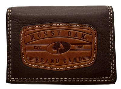 Cartera triple de cuero genuino Mossy Oak marca en marrón-nueva Foto 1 de 4