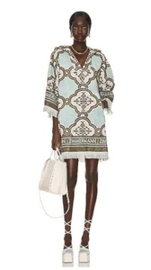 Zimmermann Lyre Fringed Terry Towel Mini Dress Blue Size 2 / AU 12 - Picture 1 of 3