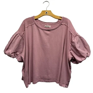 Free People We the Free Blossom T-Shirt in Mauve ( M ) Oversized Boho Lagenlook - Bild 1 von 12