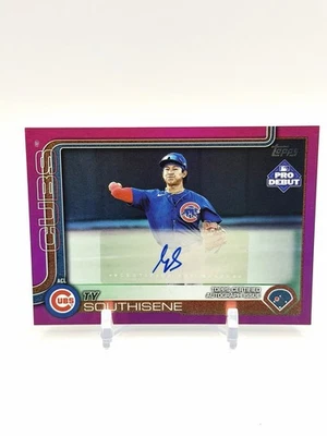 2025 Topps Chrome Pro Debut #PDC-165 Ty Southisene Fuchsia Foil Auto /199 - Image 1 of 2
