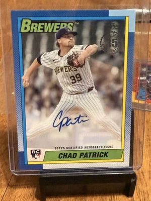 2025 Topps Update Chad Patrick 1990 35th Anniversary Autograph Auto RC Brewers - Image 1 of 2