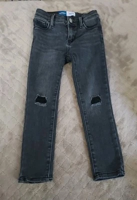 Old Navy High Rise Rockstar Super Skinny Jeggings Denim Black Jeans Kids 5T Zip - Image 1 of 4