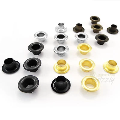 5 mm 6 mm or 8 mm Steel Eyelets with Washers in silver black gold antique brass - image 1 of 2