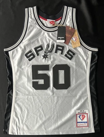 New San Antonio Spurs 1998-99 David Robinson #50 Mitchell & Ness Platinum Jersey Cover