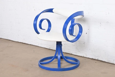 George Mulhauser for Plycraft Blue Sultana Swivel Armchair Cover