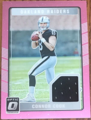 2016 Donruss Optic Rookie Threads PINK Connor Cook DRT-CO Oakland Raiders - Image 1 of 2