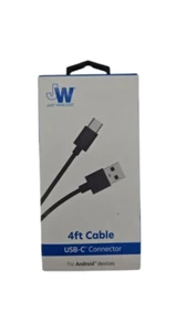 Just Wireless 4' TPU Type-C to USB-A Cable - Black - Picture 1 of 3
