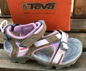 Teva Girls Pink/Tan Open Toe Sandals Waterproof NIB Little Girls Size 10 M - Picture 1 of 5