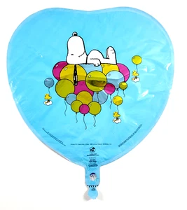 Vintage Superloon Mylar Helium Blau Herz Party Ballon Peanuts Snoopy Woodstock - Bild 1 von 7