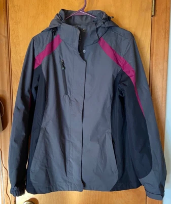Port Authority Womens Colorblock Rain Jacket Shell Only Gray/Black/Berry Medium - Image 1 of 4