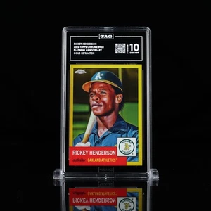 TAG 10 ๐จ 2022 Topps Chrome Platinum #433 Rickey Henderson Gold Refractor /50 - Picture 1 of 9
