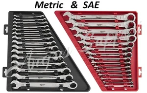 Milwaukee Max Bite Combination Ratcheting Wrench Combo Complete Set Sae & Metric - Picture 1 of 3