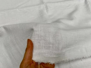 Vestido cortinas material suave tela lino lavado piedra - 140 cm ancho - Blanco - Imagen 1 de 6