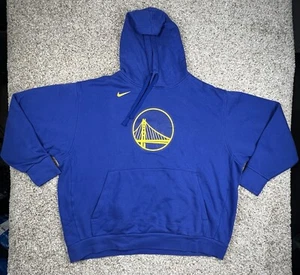 Golden State Warriors Hoodie 2XL Mens Blue Nike Long Sleeve Pullover Fleece - Picture 1 of 12