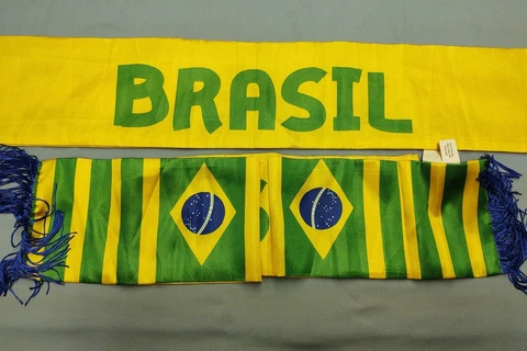 2 x MVF Brazil Brasil World Cup FIFA Scarf Scarves Banner 55" Cover