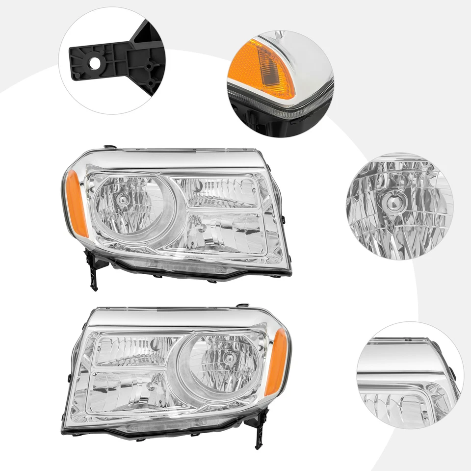 Left+Right Headlight Pair Halogen Headlight Assembly For 2012-2015 Honda Pilot Foto 1 de 4