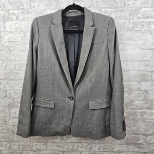 Banana Republic Grey Single Button Wool Blazer Size 6 - Picture 1 of 5