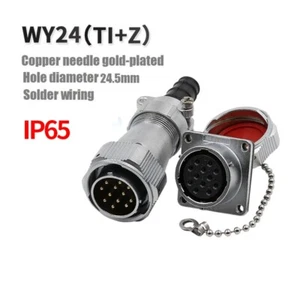 WY24 TI+Z 2/19Pin straight double pressure plate cable plug square flange socket - Picture 1 of 18