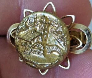 Gristmill Water Wheel Scene - Metal Broach Lapel / Hat Pin - Picture 1 of 9
