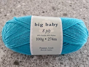 Patons Big Baby 8 Ply #2589 Capri (Aqua) 100g Acrylic - Picture 1 of 1