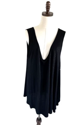 NWT $50 Jennifer Lopez Sz 2X Black Sparkle Tank Tunic Top Dark Whimsygoth Fairy - Image 1 of 4