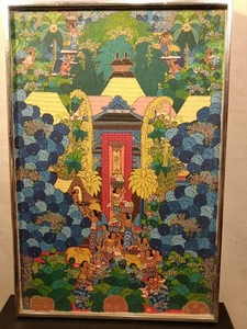 PINTURA DE LONA PENESTANAN UBUD BALI, DE COLECCIÓN - RARA - FIRMADA - Imagen 1 de 11