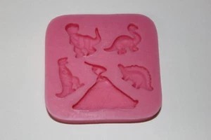 Silicone Dinosaurs Fondant Mould Cake Decorating Paste Baking Sugar craft Square - Picture 1 of 3