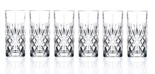 Crystal Melodia Highball Glasses 350ml Set of 6 Hi Ball Tumblers Italian Made