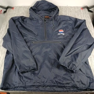 Pepsi Employee Coat Jacket Hooded Windbreaker / Rain Coat XLarge Blue Harriton - Picture 1 of 10