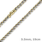 5,5mm Zopf-Armband Armschmuck Armkette 585 Gold Gelbgold & Weißgold bicolor 19cm