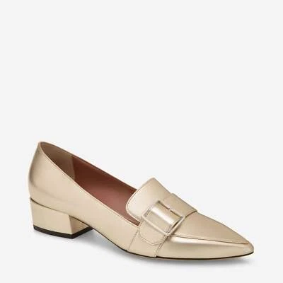 Bally Harumi 6223345 Ladies Champagne Leather Buckle Mules US 8.5 MSRP $730 - Image 1 of 3