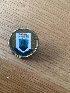THANET BOWLING CLUB - RAMSGATE ENAMEL BOWLING BADGE VGC - Picture 1 of 1