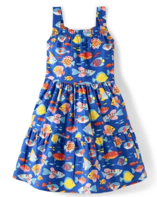 Gymboree Girls 6 Splish Splash Fish Sundress NWT￼ Cobalt Blue Dress Beach - Image 1 of 2
